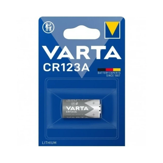 Батарейка Varta CR123A Литий 3V 1400 mAh 34,5x17 мм - Фото 1 Батарейка Varta CR123A Литий 3V 1400 mAh 34,5x17 мм - изображение 1