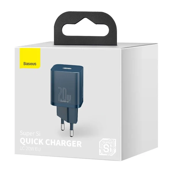 Мережевий зарядний пристрій Baseus Super Si Quick Charger 20 Вт USB Type-C Синій - Фото 2 Мережевий зарядний пристрій Baseus Super Si Quick Charger 20 Вт USB Type-C Синій - зображення 2