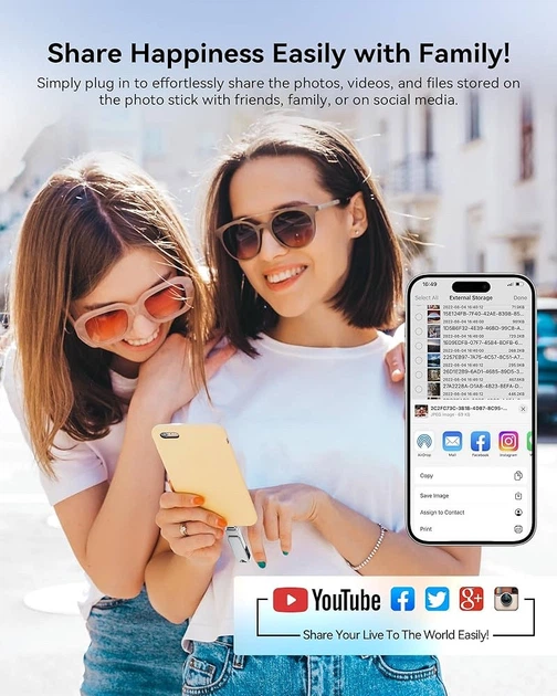 Флеш-накопитель LESOGE 128GB MFi Certified для iPhone / iPad / Android / PC - Фото 5 Флеш-накопитель LESOGE 128GB MFi Certified для iPhone / iPad / Android / PC - изображение 5