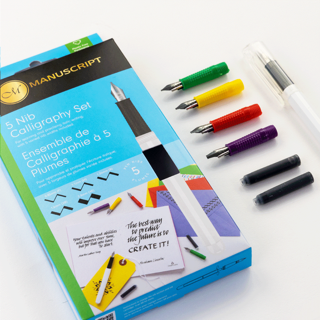 Набір для каліграфії 5 Nib Calligraphy Set (5 пер 2 картриджи) Manuscript - Фото 6 Набір для каліграфії 5 Nib Calligraphy Set (5 пер 2 картриджи) Manuscript - зображення 6