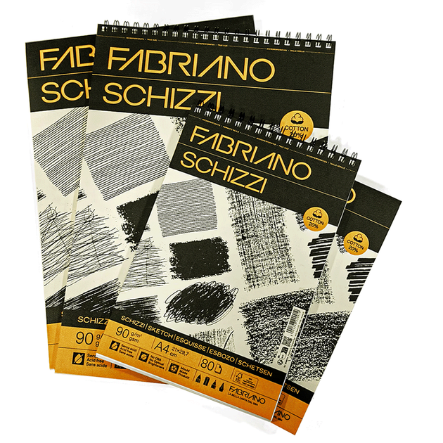 Альбом для ескізів на спіралі Schizzi Sketch А3, 90г/м2 80л 20% бавовна Fabriano - изображение 4