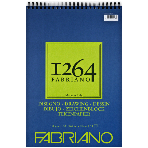 Альбом для рисунку на спіралі 1264 А3 (29,7х42 см) 180г/м2 50л Fabriano - Фото 1 Альбом для рисунку на спіралі 1264 А3 (29,7х42 см) 180г/м2 50л Fabriano - изображение 1