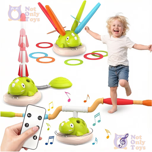 Игровой набор тренажер Динозавр 3в1 Not Only Toys для активного отдыха дома и на улице прыжки кольцекид запуск ракеты музыка и регулировка скорости пульт управления - Фото 5 Игровой набор тренажер Динозавр 3в1 Not Only Toys для активного отдыха дома и на улице прыжки кольцекид запуск ракеты музыка и регулировка скорости пульт управления - изображение 5