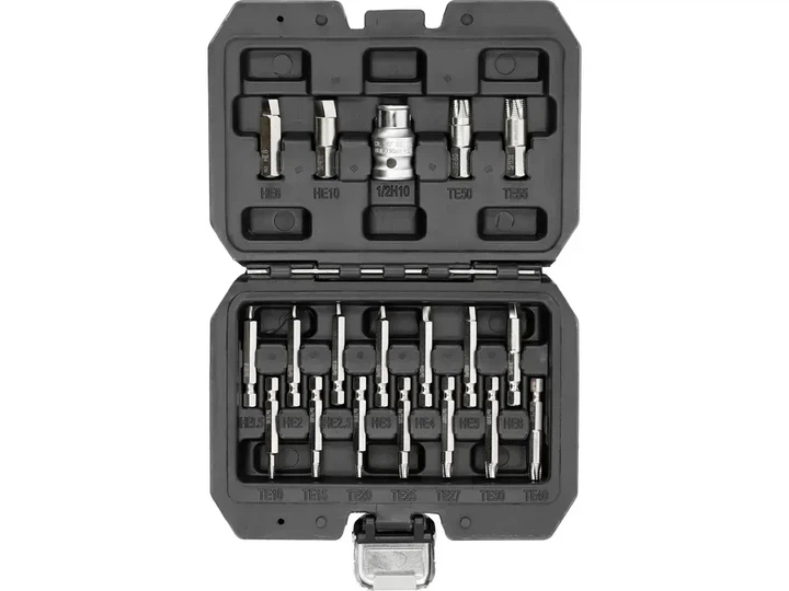 Набір біт-екстракторів YATO для HEX і TORX хвостовик 1/4" і 3/8" 19 предметів YT-04584 - Фото 1 Набір біт-екстракторів YATO для HEX і TORX хвостовик 1/4" і 3/8" 19 предметів YT-04584 - зображення 1