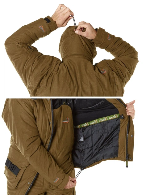 Костюм зимний Norfin Hunting WILD GREEN 04 XL не шуршащий матеріал хаки - зображення 4