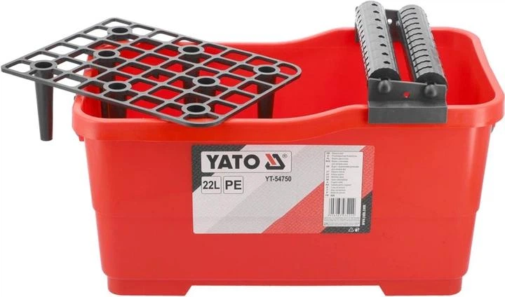 Ведро для плиточных работ 22 л с роликами и решеткой YATO YT-54750 - Фото 5 Ведро для плиточных работ 22 л с роликами и решеткой YATO YT-54750 - изображение 5