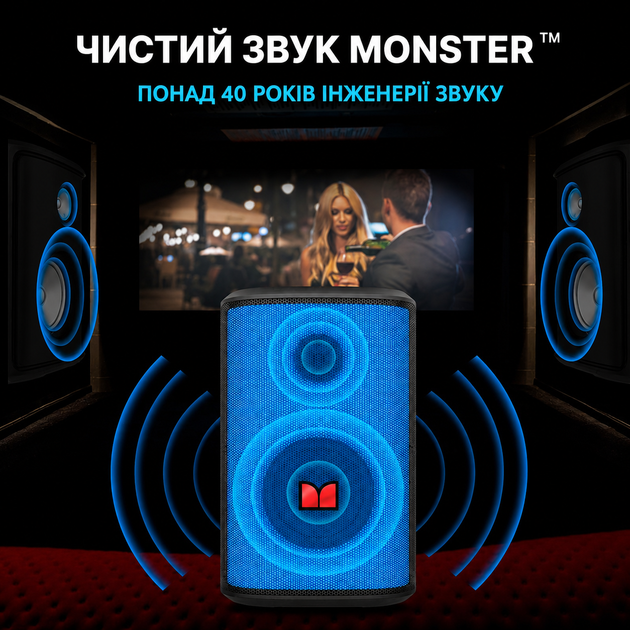 Портативная Bluetooth колонка MONSTER Sparkle M172 беспроводная акустика для отдыха Блютуз USB TF FM радио длительное время работы совместима с Android iPhone планшетами и ноутбуками - изображение 4