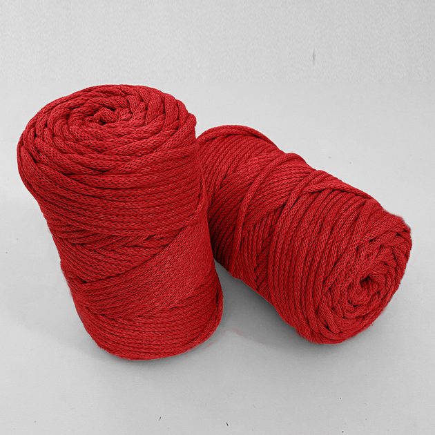 Шнур плетений YarnArt macrame cord червоний 3 мм для макраме (№773) - изображение 3