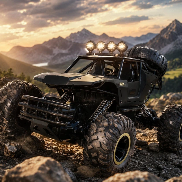 Радіокерований позашляховик Машина - багі 4×4 , масштаб 1:12 , ширина 33 см., до 15 км/год з пультом 2,4 ГГц , чорний - Фото 9 Радіокерований позашляховик Машина - багі 4×4 , масштаб 1:12 , ширина 33 см., до 15 км/год з пультом 2,4 ГГц , чорний - зображення 9