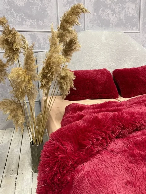 Ковдра всесезонна Grass Ведмідь плюшеве хутро з коротким ворсом 200x230 см бордовий (tra79) - Фото 1 Ковдра всесезонна Grass Ведмідь плюшеве хутро з коротким ворсом 200x230 см бордовий (tra79) - зображення 1