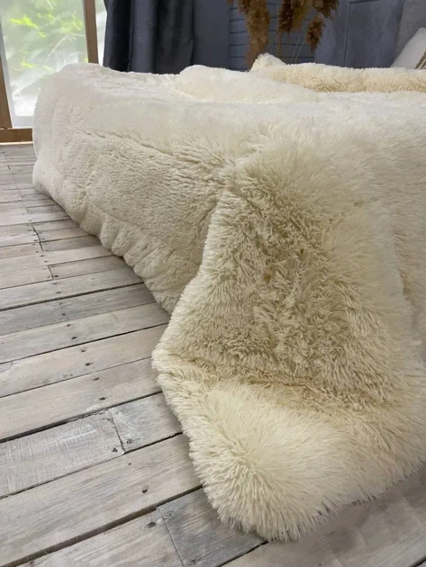 Ковдра всесезонна Grass Ведмідь плюшеве хутро з коротким ворсом 200x230 см кремовий (tra123) - Фото 1 Ковдра всесезонна Grass Ведмідь плюшеве хутро з коротким ворсом 200x230 см кремовий (tra123) - зображення 1