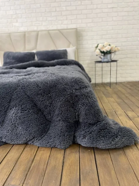 Ковдра всесезонна Grass Ведмідь плюшеве хутро з коротким ворсом 200x230 см сірий (tra110) - Фото 1 Ковдра всесезонна Grass Ведмідь плюшеве хутро з коротким ворсом 200x230 см сірий (tra110) - зображення 1