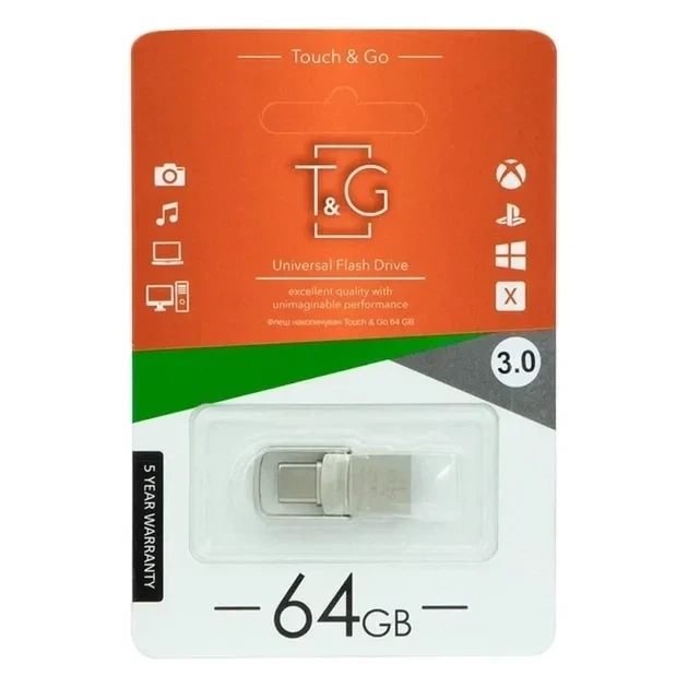 Флеш накопичувач 64GB T&G 104 Metal USB 3.0 -Type C (TG104TC-64G3) - зображення 2