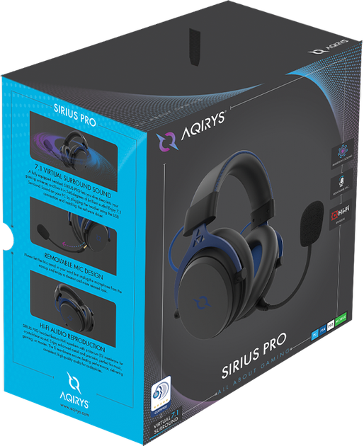 Słuchawki gamingowe AQIRYS SIRIUS PRO 7.1 USB 3.5 mm Black - obraz 17