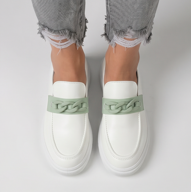 Легкие женские лоферы No Brand 105-50 Белые 41 - изображение 4