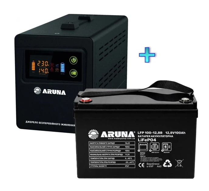 Комплект бесперебойного питания для квартиры ARUNA UPS 1000TOR и LFP100-12B - изображение 2