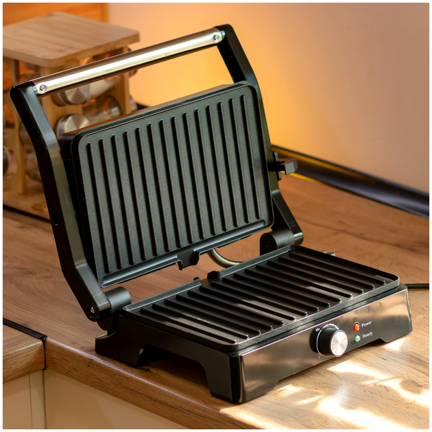 Электрогриль прижимной 1500 Вт антипригарное покрытие для кухни Sokany HM-2084 - изображение 2