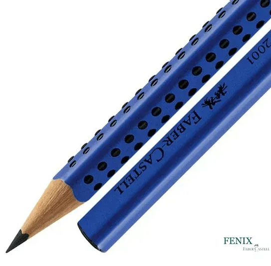 Олівець графітовий Faber-Castell 217083 GRIP Blue 2001 B 3шт+ластик+чинка /217083/ - изображение 6