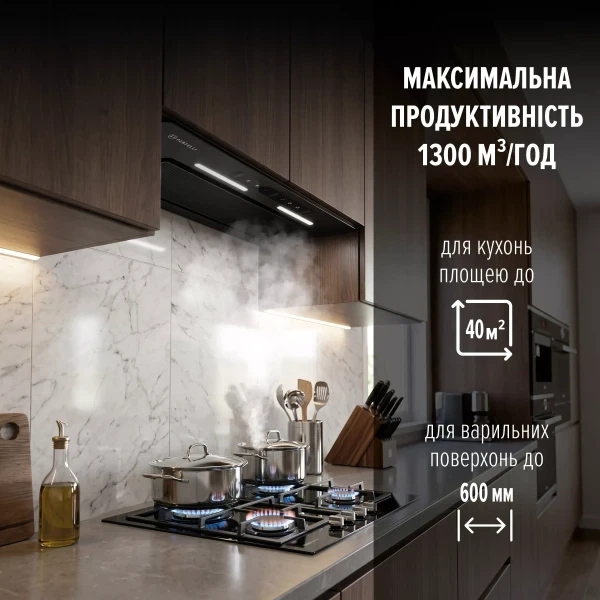 Вытяжка perfelli nuova 6qwrbm nero silenzio - зображення 3