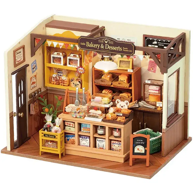 Конструктор 3D міні-будинок Robotime Rolife Becka‘s Baking House DG161 - Фото 1 Конструктор 3D міні-будинок Robotime Rolife Becka‘s Baking House DG161 - зображення 1