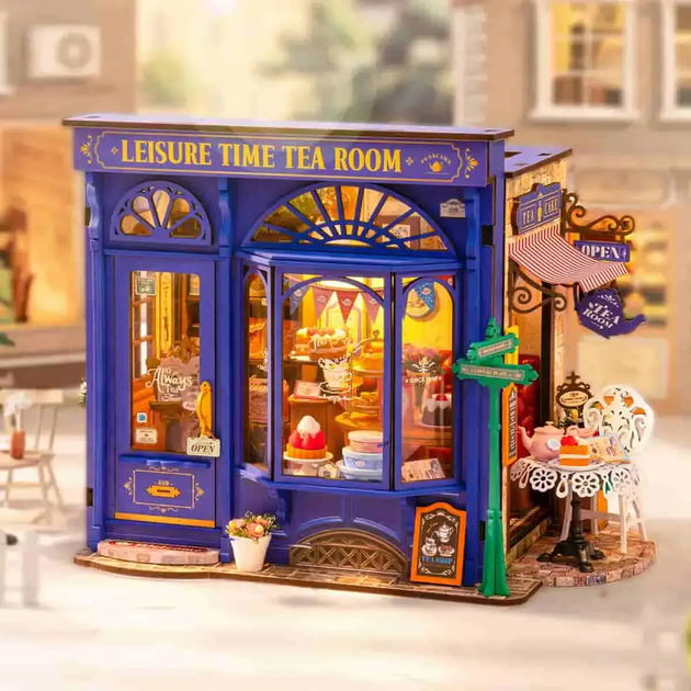 Конструктор 3D міні-будинок Robotime Rolife Leisure Time Tea Room DG171 - изображение 4