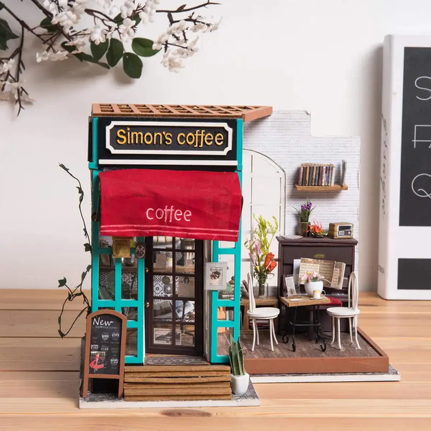 Конструктор 3D міні-будинок Robotime Rolife Simon's Coffee DG109 - зображення 5