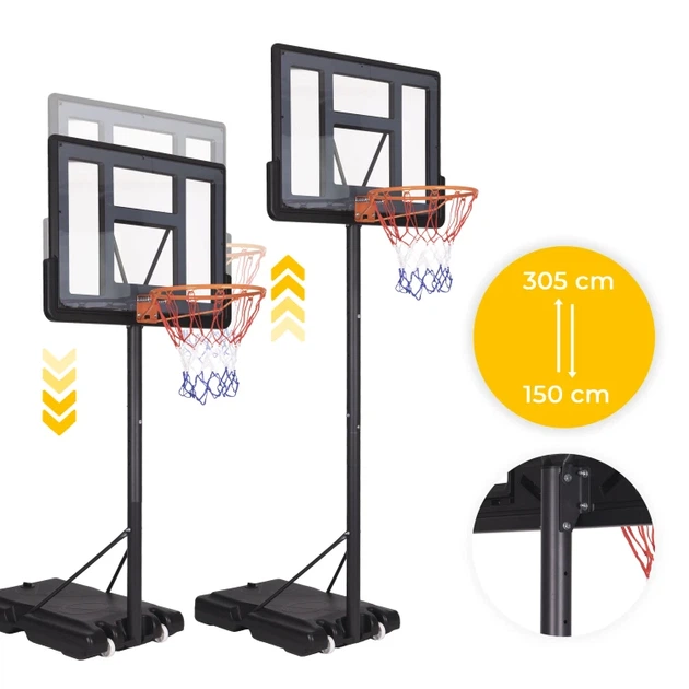 Kosz do koszykówki MovePro Regulowana wysokość 150-305 cm  QSG-S003-21A (5905817009817) - obraz 4