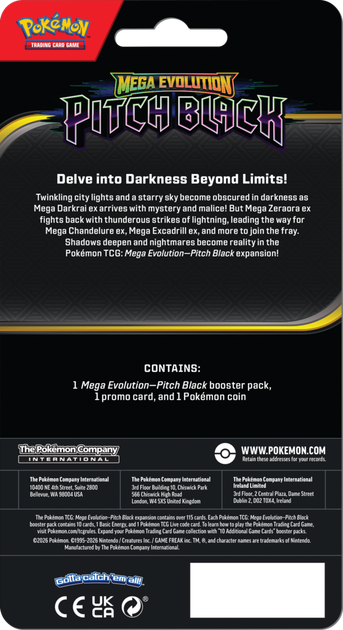 Набір карток Pokemon TCG: Mega Evolution 05 - Pitch Black - Checklane Blister 12 шт (ZES196214142589) - зображення 2