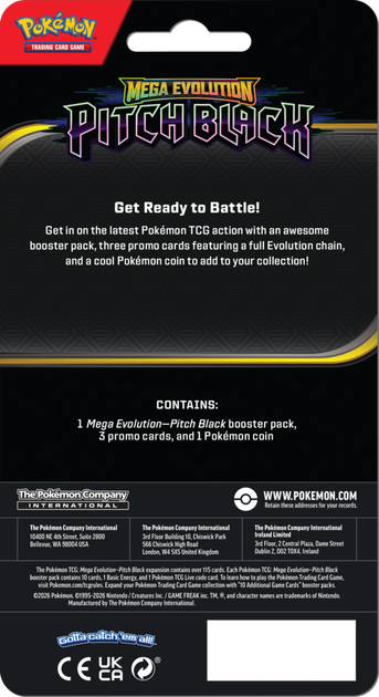 Набір карток Pokemon TCG: Mega Evolution 05 - Pitch Black - Premium Checklane Blister 12 шт (ZES196214142657) - зображення 2
