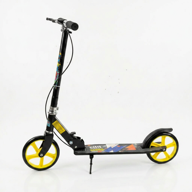 Самокат двоколісний складаний з колесами 200 мм Scooter City Riding 671 Black-Yellow-Multicolor - зображення 6