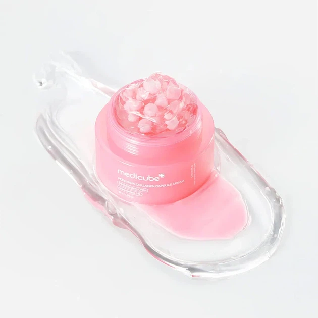 Крем для обличчя MEDICUBE PDRN Pink Collagen Capsule Cream 55 g — відновлення пружності та інтенсивне зволоження шкіри - изображение 4