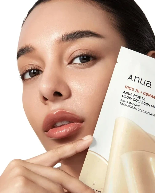 Тканинна маска ANUA Rice 70 Glow Collagen Mask 38г 1 шт - изображение 4
