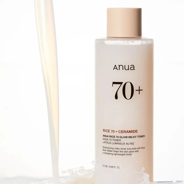 Молочний тонер для обличчя ANUA Rice 70 Glow Milky Toner 250 мл для зволоження та сяйва шкіри - зображення 2