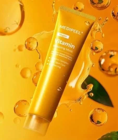 Маска-плівка для обличчя MEDIPEEL+ Vegan Vitamin Collagen Wrapping Mask 70 мл з вітамінами та колагеном - изображение 4