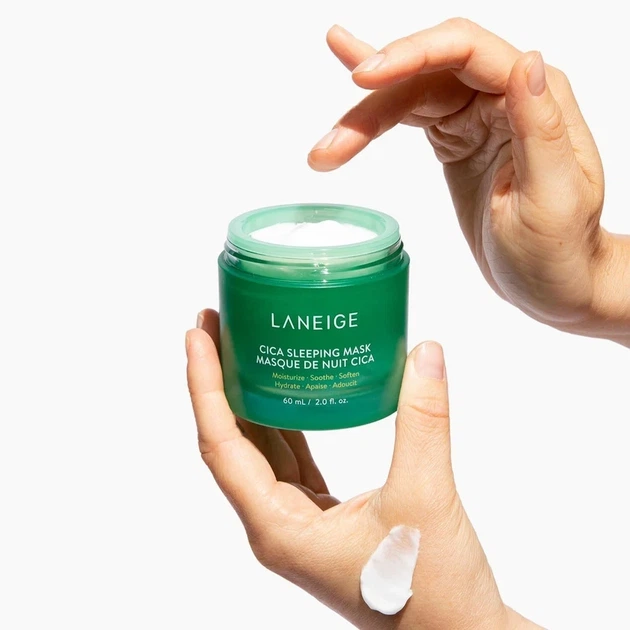 Нічна маска для обличчя LANEIGE Cica Sleeping Mask, 60 мл — відновлююча нічна маска з центелою азіатською - изображение 5