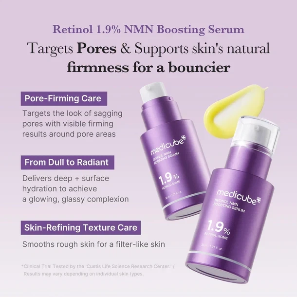 Сироватка для обличчя MEDICUBE Retinol NMN Boosting Serum 30 ml — проти зморшок та для пружності шкіри - изображение 4