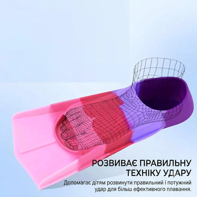 Детские силиконовые ласты Azuunye для плавания и тренировок в бассейне, размер S - Фото 3 Детские силиконовые ласты Azuunye для плавания и тренировок в бассейне, размер S - изображение 3