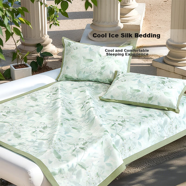 Охолоджувальний килимок FUANNA, 1000D Ice Silk, можна прати в пральній машині, антибактеріальний літній килимок класу А, подвійний розмір, 1,8x2 метри, м'ятний - зображення 4