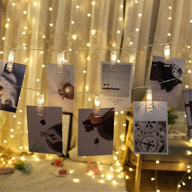 Гирлянда "Прищепки" 4.5м 20 LED USB теплый белый свет. LU999 - Фото 1 Гирлянда "Прищепки" 4.5м 20 LED USB теплый белый свет. LU999 - изображение 1
