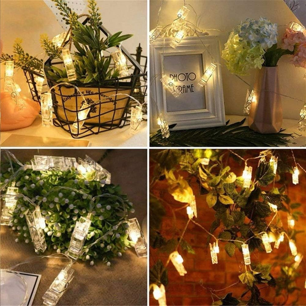 Гирлянда "Прищепки" 4.5м 20 LED USB теплый белый свет. LU999 - Фото 2 Гирлянда "Прищепки" 4.5м 20 LED USB теплый белый свет. LU999 - изображение 2