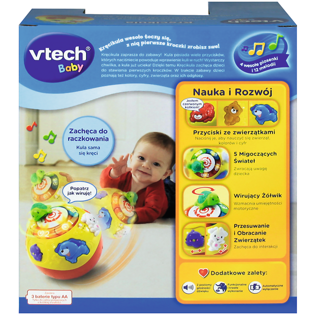 Інтерактивний м'яч Vtech Baby Cravl and Learn зі звуками та музикою (3417761849033) - зображення 6