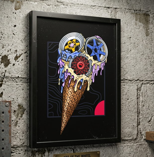 Постер в рамці “Wheel Ice Cream” – JDM Garage Art 30х40см - Фото 2 Постер в рамці “Wheel Ice Cream” – JDM Garage Art 30х40см - изображение 2
