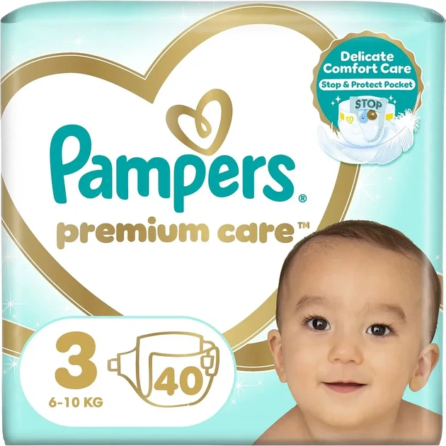 Підгузки памперси Pampers Premium Care Розмір 3 (6-10 кг) 40 шт - изображение 9