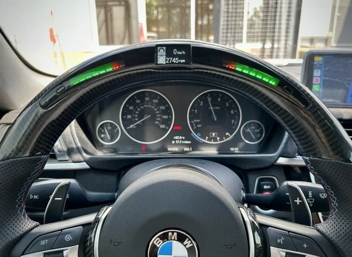 Карбоновый M-руль с LED-экраном для BMW F-серии — руль BMW F20 F21 F23 F30 F31 F32 F33 F36 X3 F25 X5 F15 F01 F02 F06 F07 F10 F11 F12 F13 - зображення 9