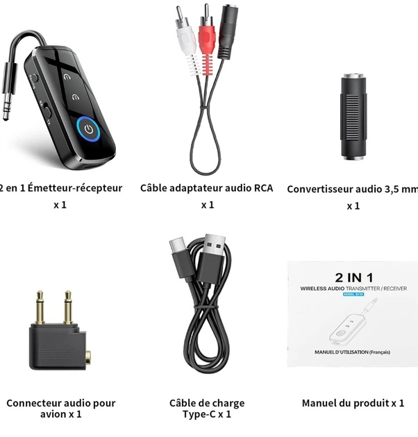 Bluetooth адаптер SONRU B110 2в1 (TX/RX) 5.3 AUX 3.5 мм, беспроводной передатчик и приемник для ТВ, авто, наушников - изображение 8