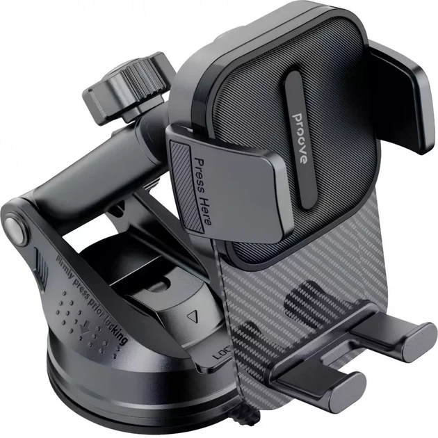 Автомобільний тримач Proove Carbon Clamp Suction Type Car Mount - зображення 5