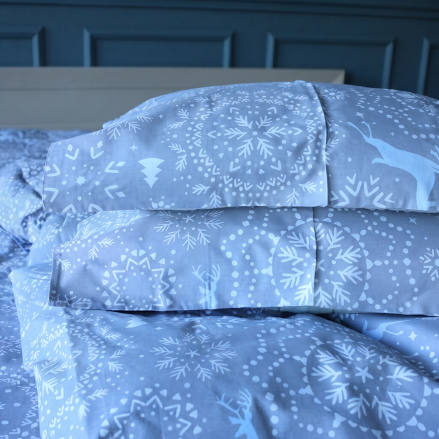 Простыня MirSon Полуторная 150х220 см 17-0979 Snow Poetry Бязь (2200013527589) - изображение 2