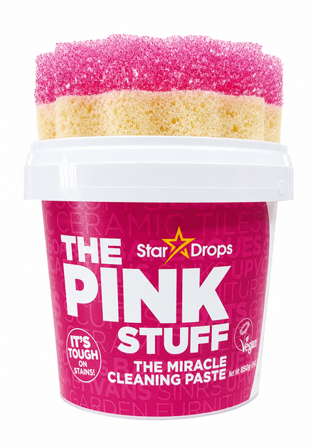 Набір для прибирання The Pink Stuff: чистяча паста 850 г + двостороння губка Squeezy Dual - Фото 3 Набір для прибирання The Pink Stuff: чистяча паста 850 г + двостороння губка Squeezy Dual - зображення 3