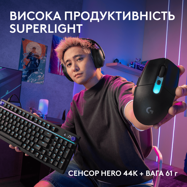 Миша Logitech G305 X SUPERLIGHT Black (910-007739) (7285519) - изображение 2