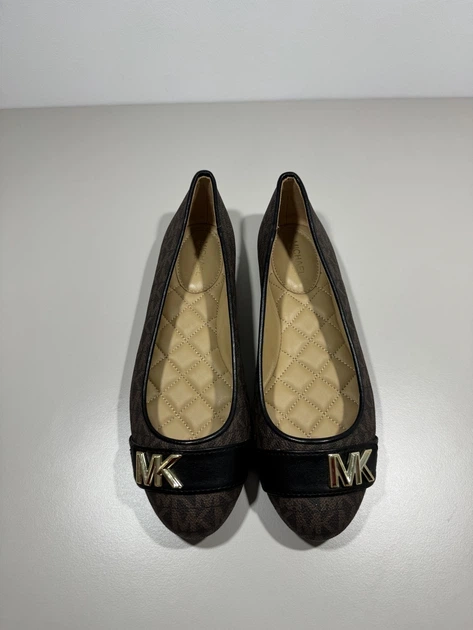 Жіночі балетки Michael Kors Jilly Ballet Flat на низькому каблучку класичні елегантні з монограмою коричневі 36 - Фото 3 Жіночі балетки Michael Kors Jilly Ballet Flat на низькому каблучку класичні елегантні з монограмою коричневі 36 - изображение 3